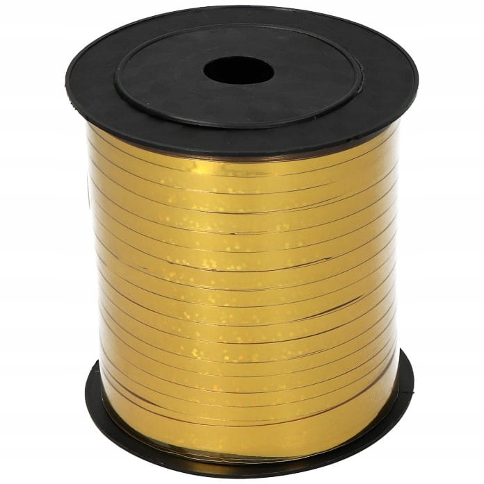 

Wstążka Tasiemka Do Balonów Złota Holograficzna