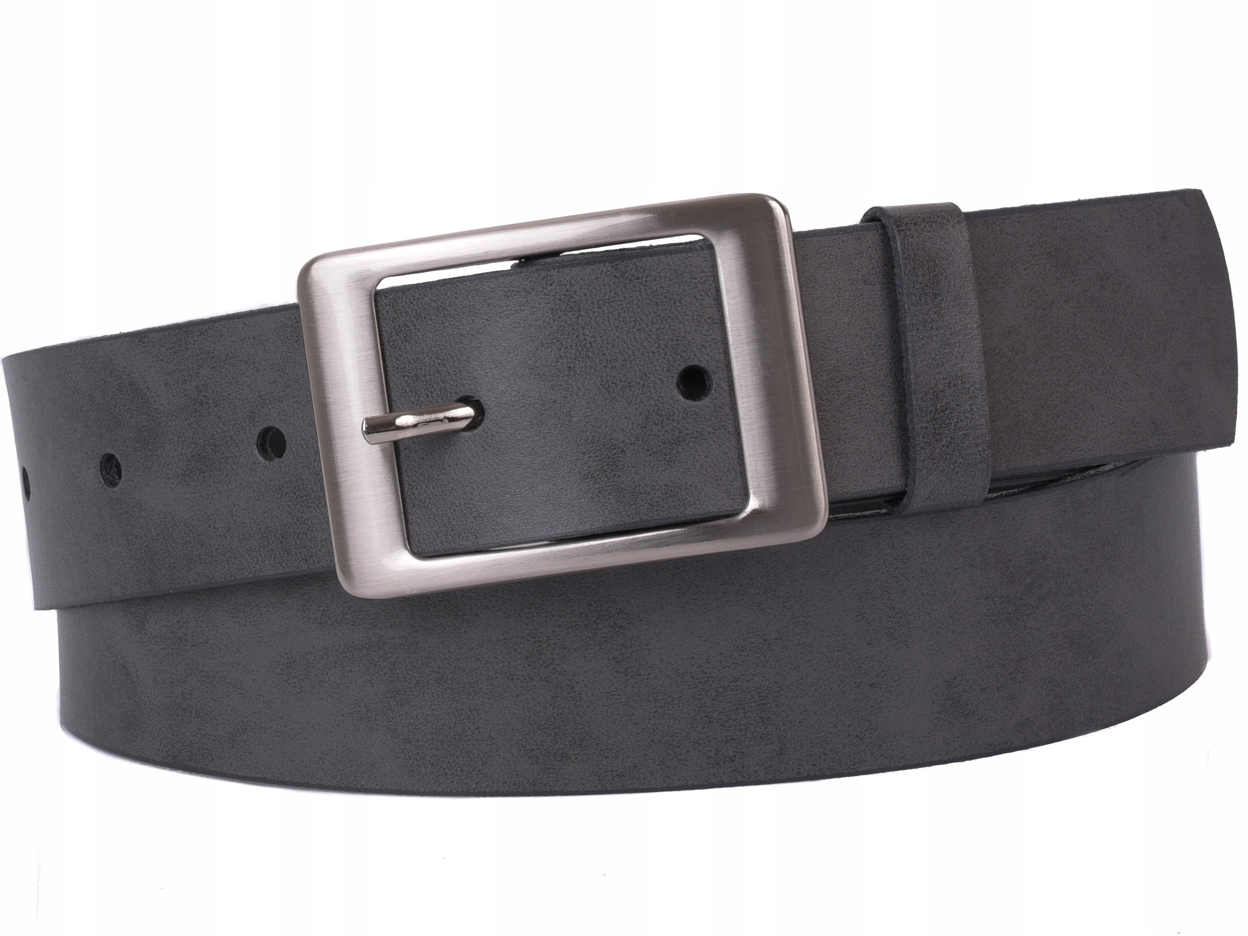 

Damski Skórzany pasek 4cm Grafitowy |100obw