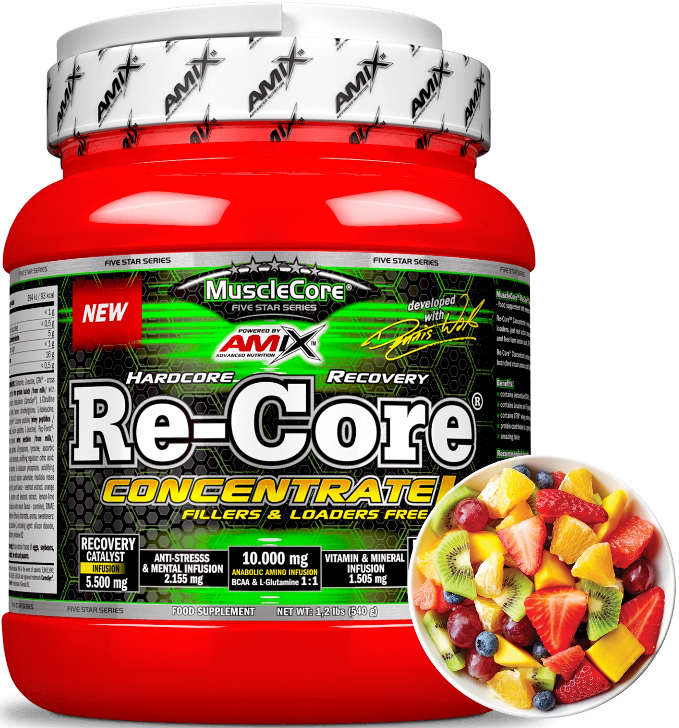 Amix MuscleCore Re-Core Concentrate 540 g Pro budování svalové hmoty