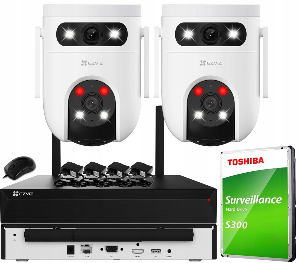 Sada monitorovania WiFi dom Ip kamera 2x H9c 2K 3MPx IR30 audio