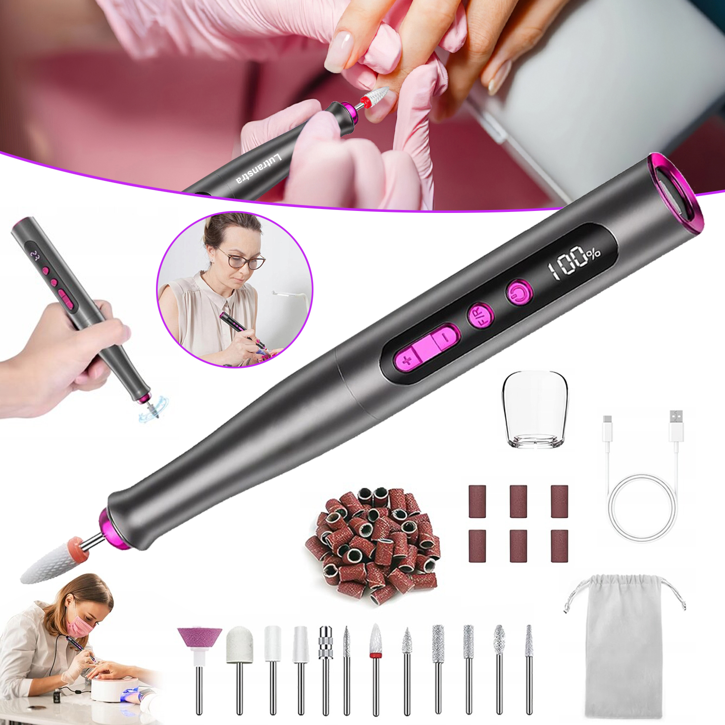 Elektrická Bruska Na Nehty Pro Manikúru A Pedikúru, Pilník Na Nehty