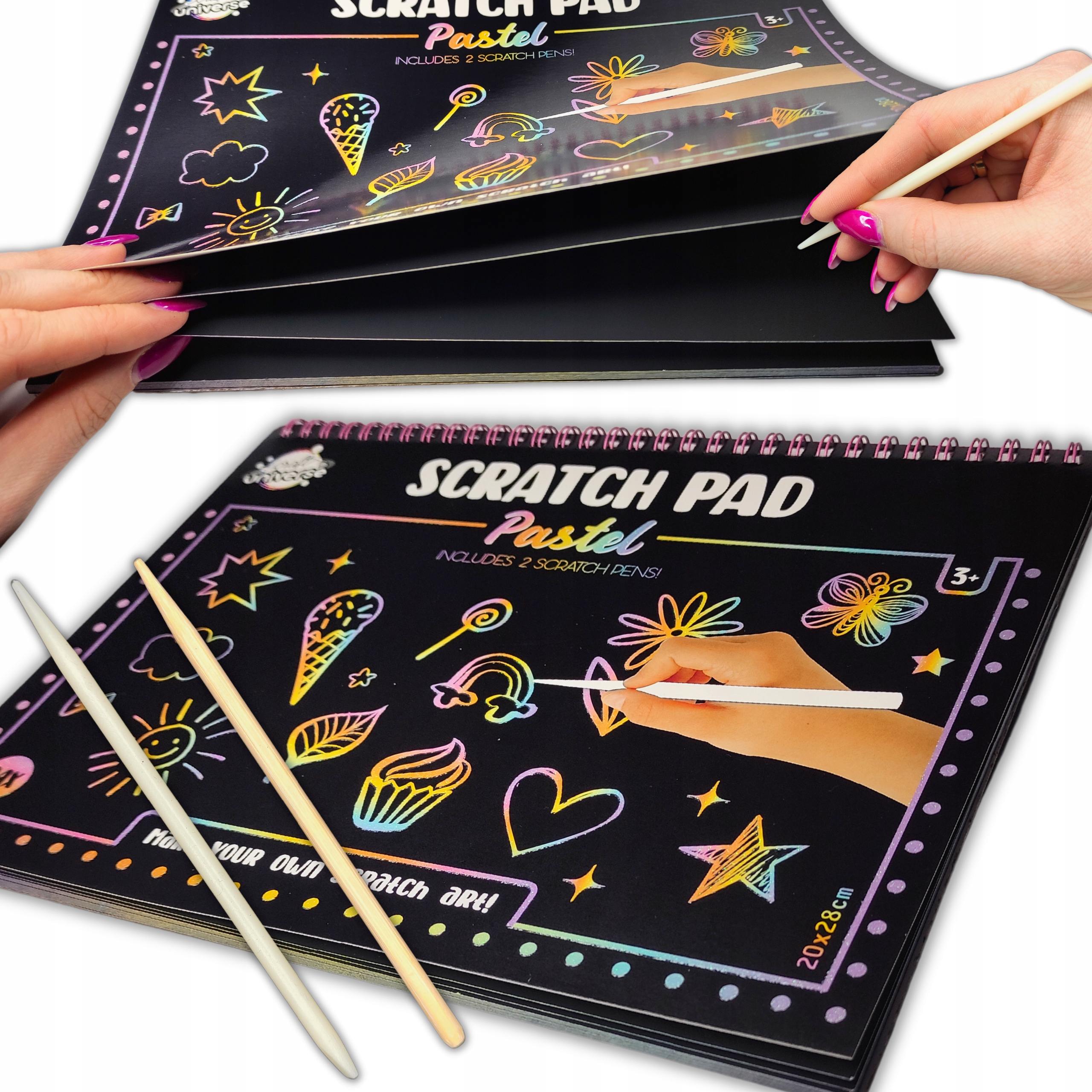 Dreamingbox Scratch Art for Kids, Rainbow Scratch Paper for Kids