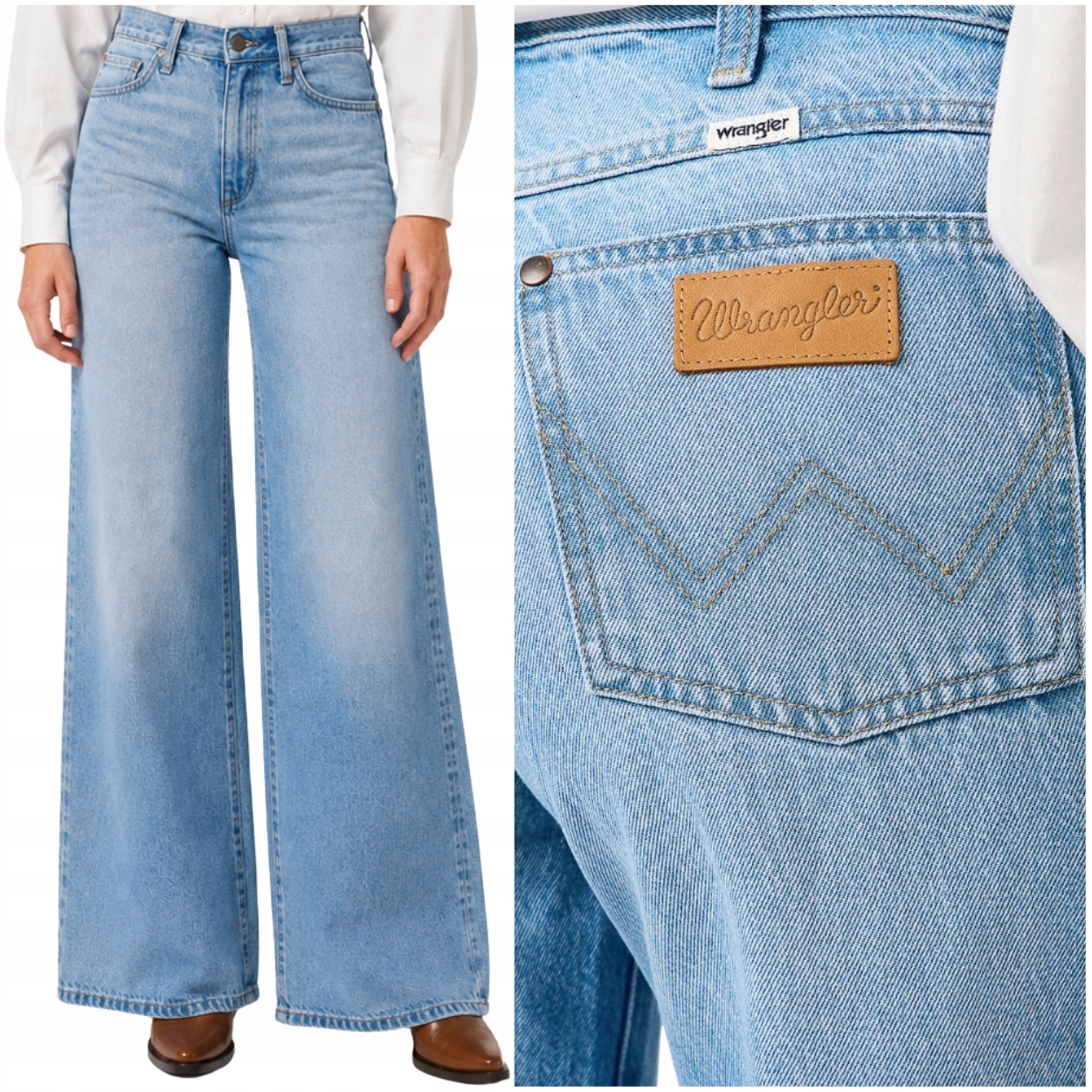Wrangler World Wide volné široké dámské letní džínové kalhoty W29 L32