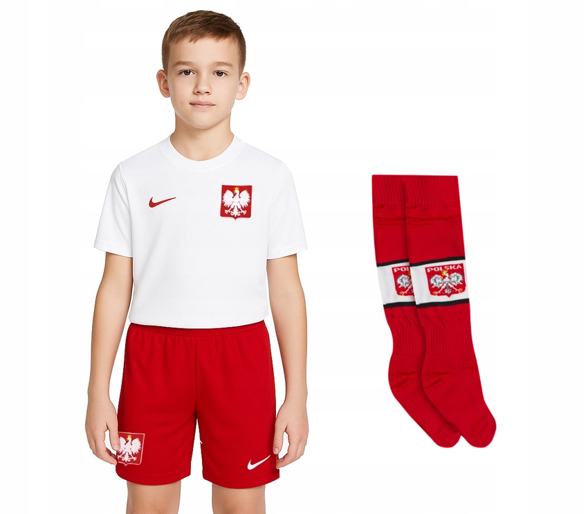 Nike Polska Strój piłkarski getry komplet kibica Reprezentacji 158-170
