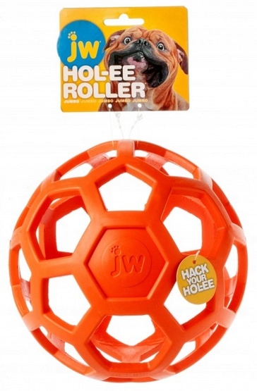 Levně Odolný míček prolamovaný pro velkého psa Velikost Jumbo 19 Cm Oranžový