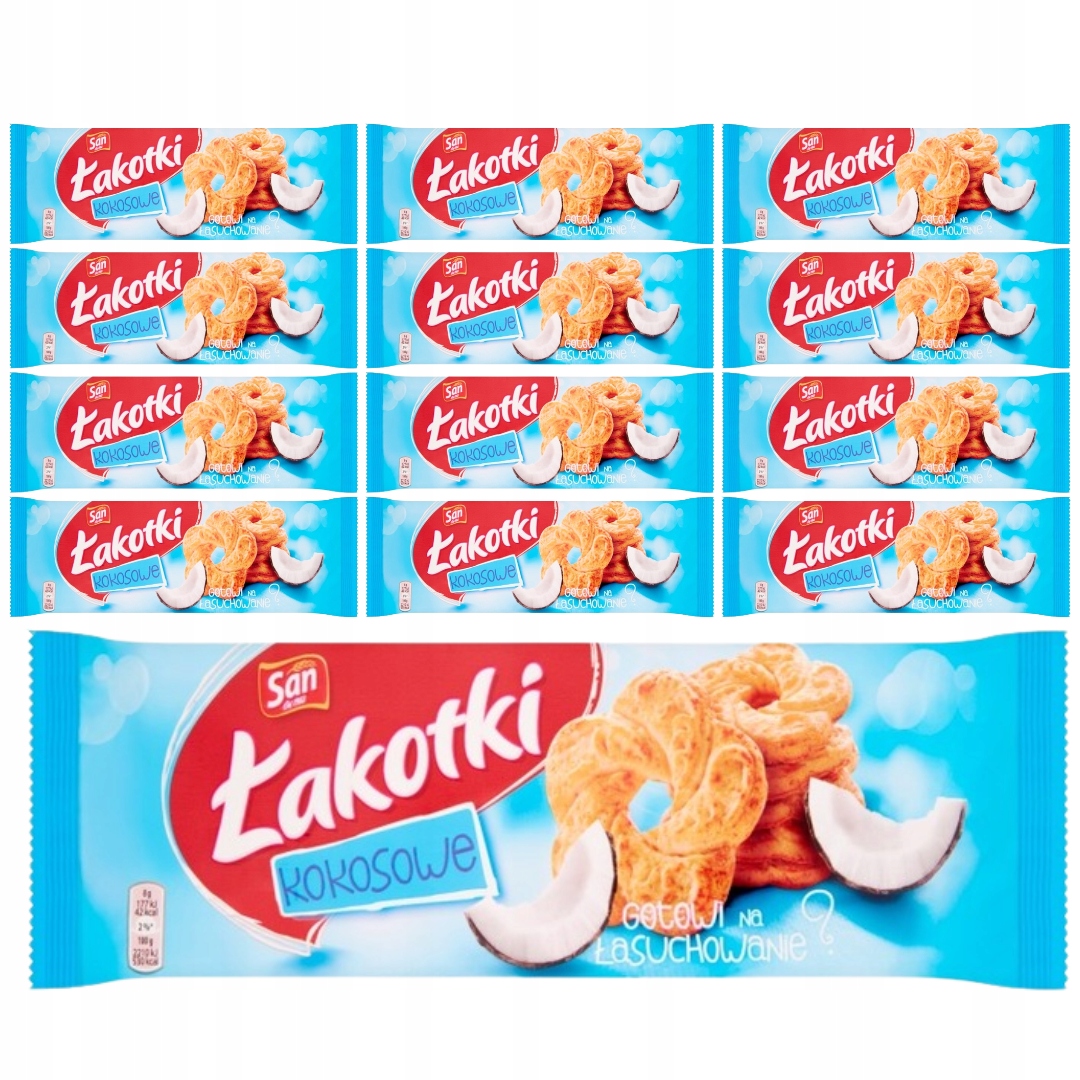 Levně San Lakotki Kokosové sušenky 168 g x 12 kusů