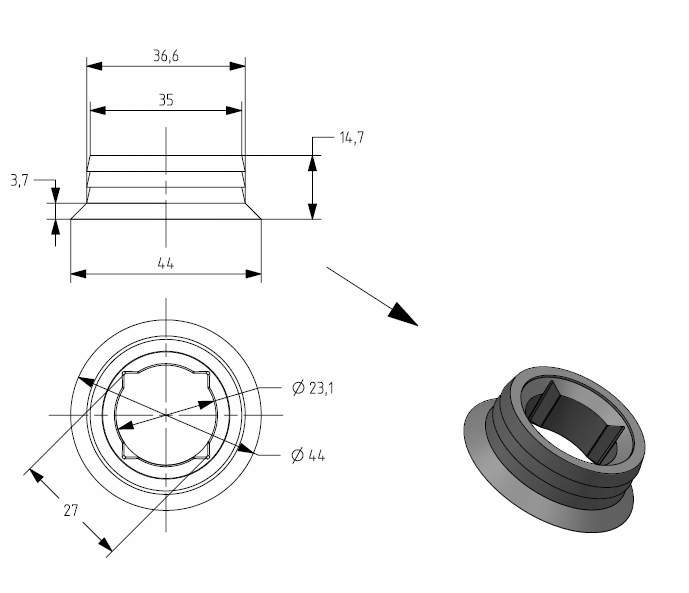 Gniazdo osłonowe płyta RASTO korek zaślepka osłona Rodzaj szalunki ścienne