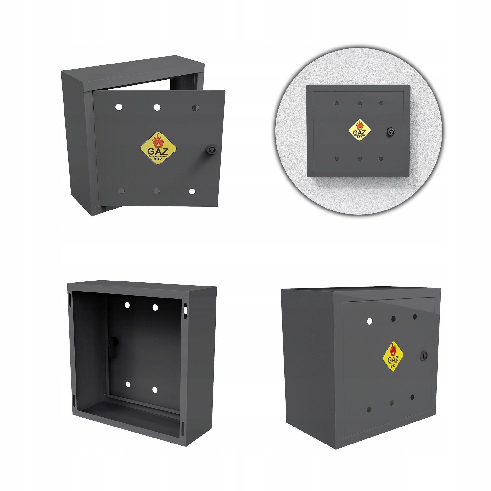 Plynová Skříňka 40x40x25 Antracit Šedá Skříňka Na Plynový Ventil Ocelová