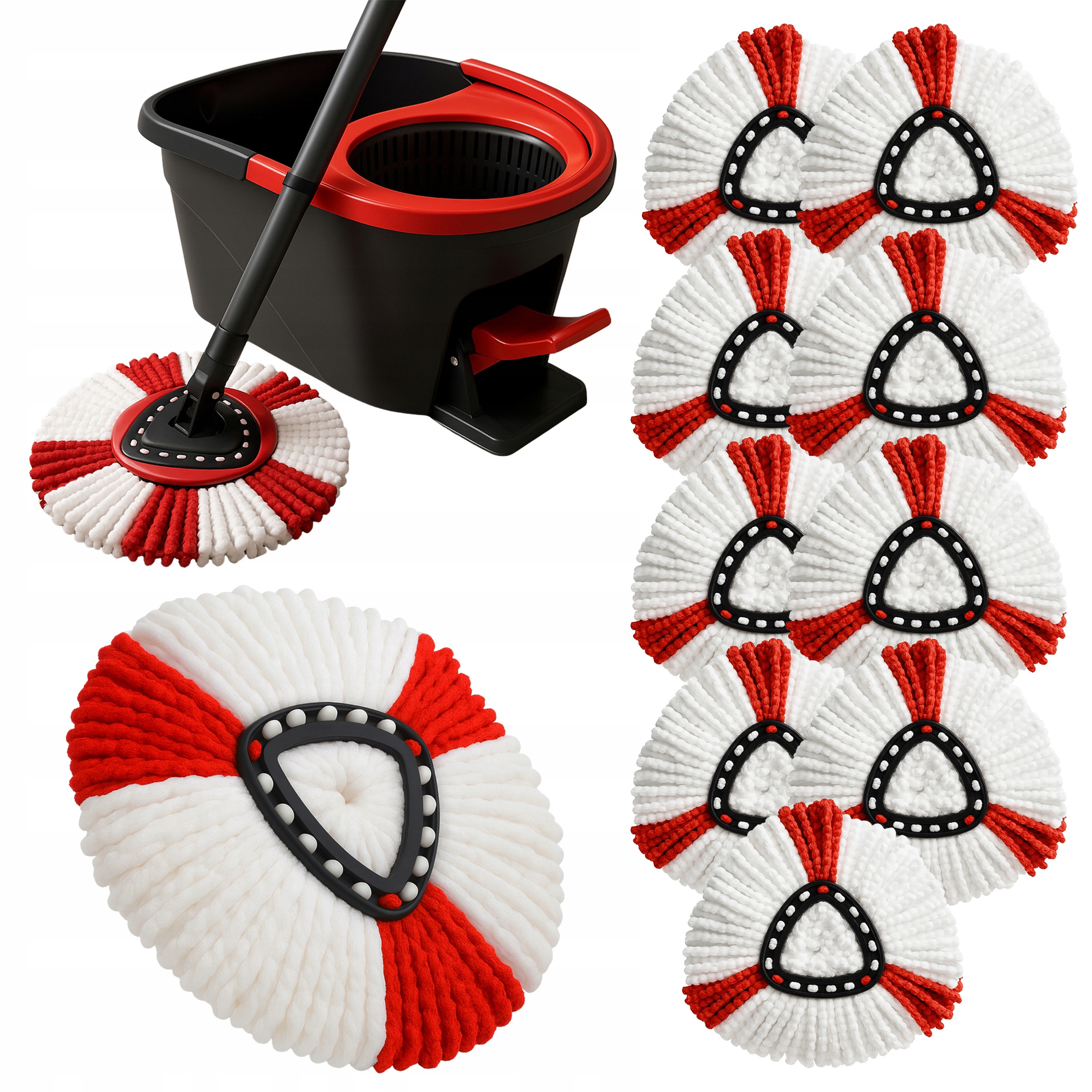 Levně Sada 9 Kusů náplní do rotačního mopu Vileda Turbo, účinná náhrada