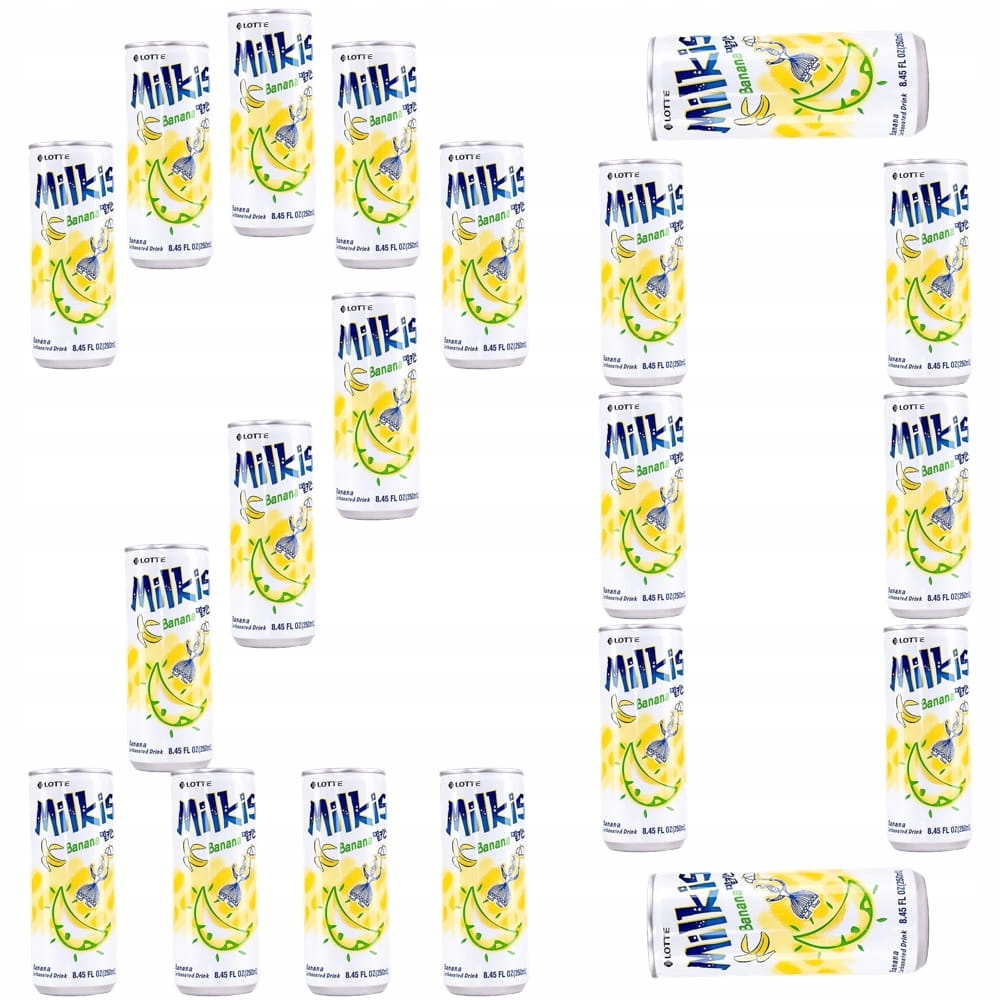 Levně 20 x Mléčný Sycený Nápoj Milkis s banánovou příchutí Banana 250 ml Lotte
