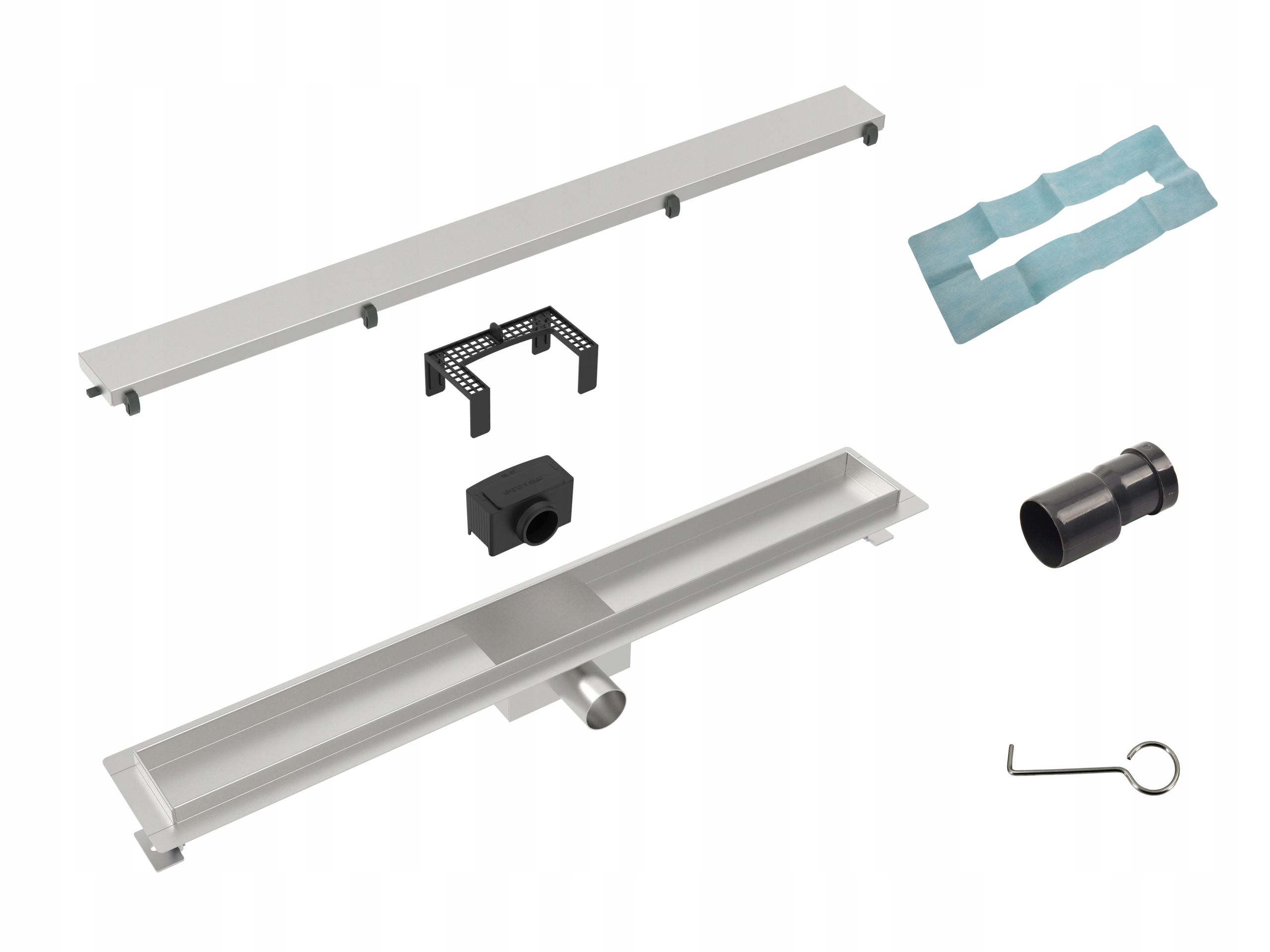 Lineární odtok oboustranný nízký Aisi 304 2v1 velká průchodnost Aveeo 85 cm