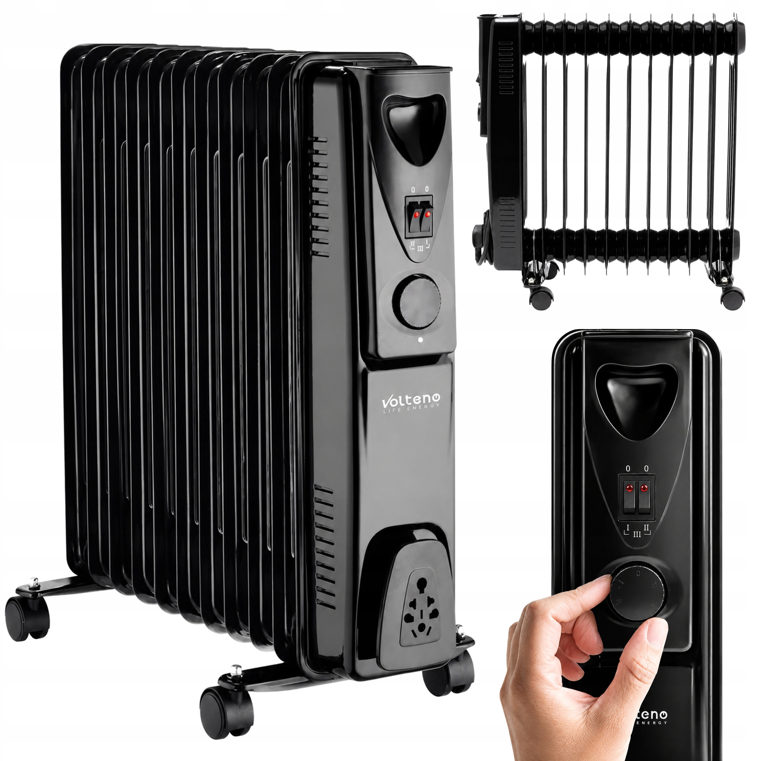 Elektrický Ohřívač 2500 W Olejový 11 Žeber Termostat Žebrový Oleják