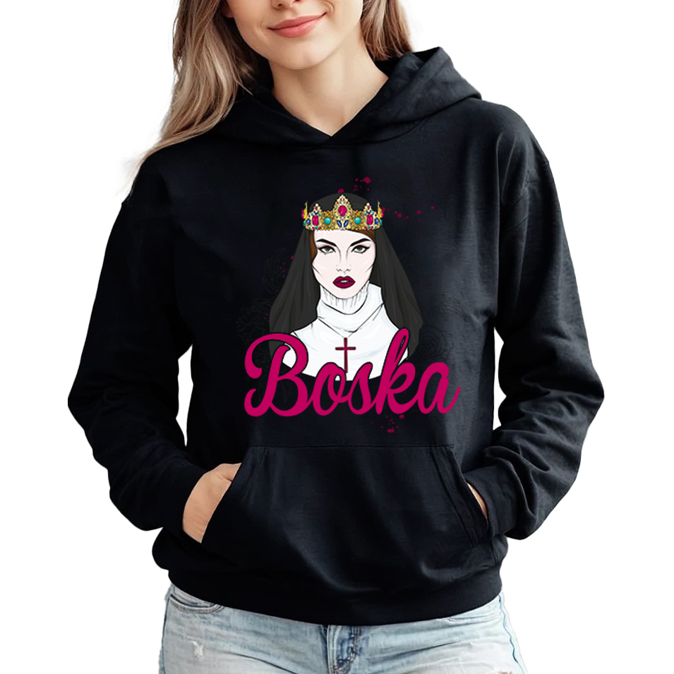Mikina Černá Boská Ženská Motivační Powerfull Girl Power jako Dárek XXL