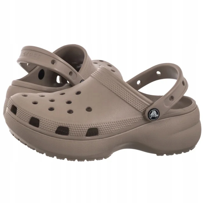 Dámské boty Nazouváky Crocs Classic Platform Clog W Taupe 206750 Hnědé