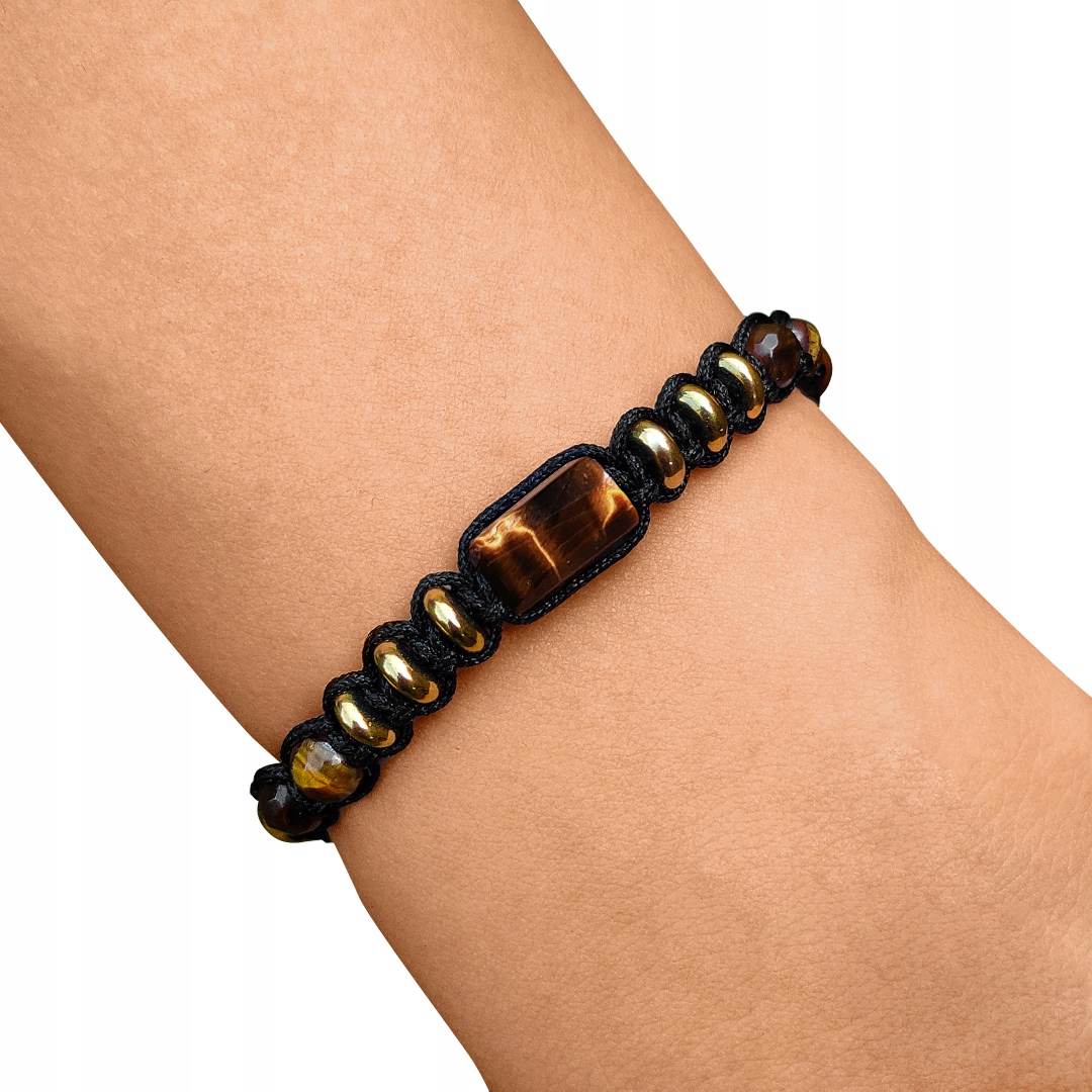 

Bransoletka Tygrysie Oko Hematyt Męska Z Kamieni