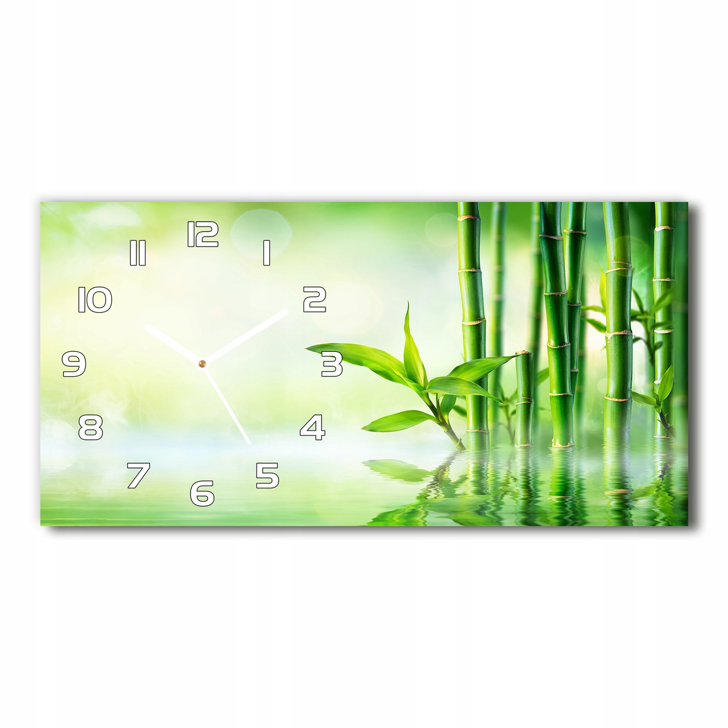 

Nowoczesny szklany zegar na ścianę Bambus 60x30 cm