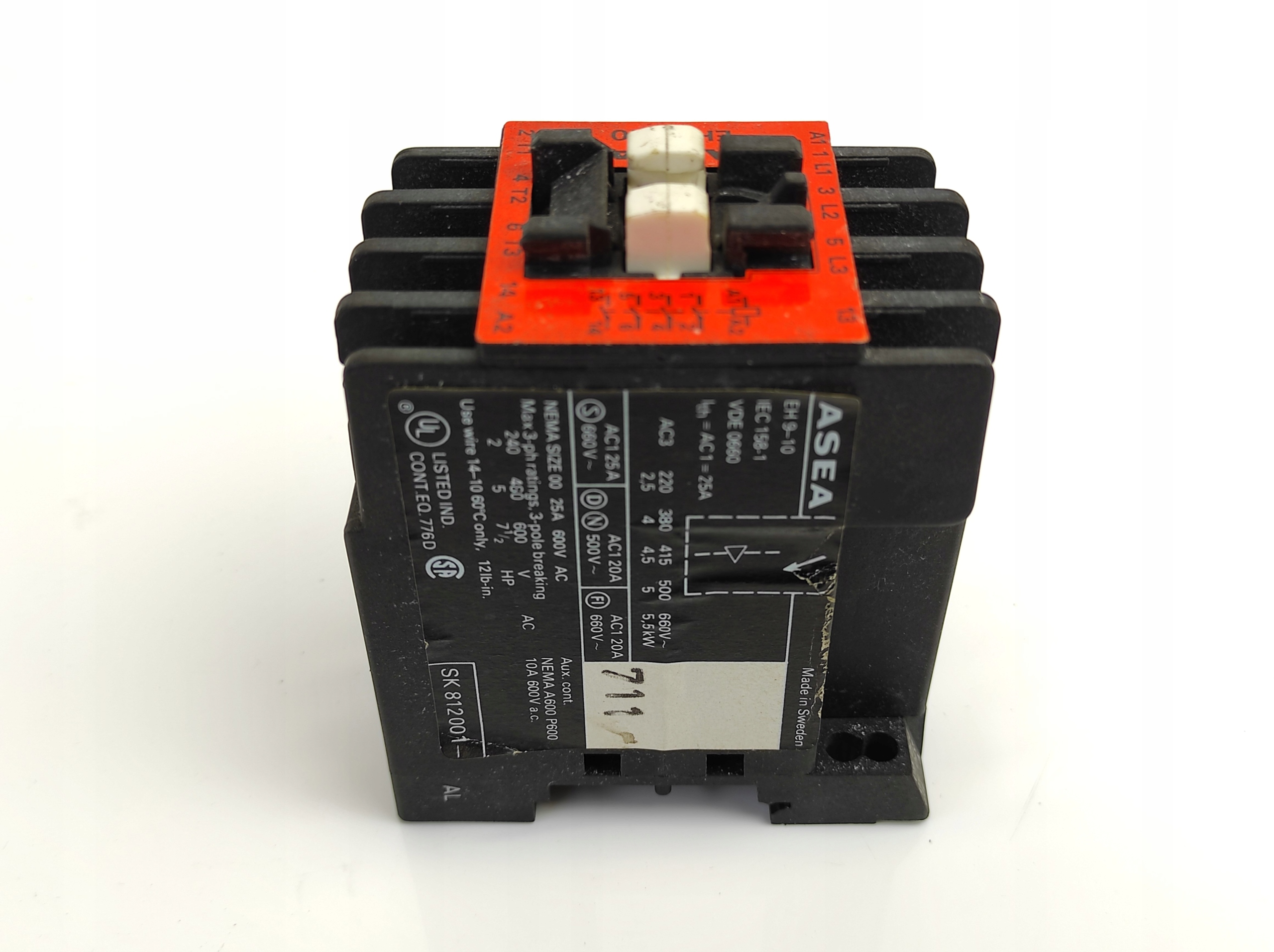 ASEA EH 9-10 2,5-5,5kW 25A STYCZNIK CEWKA 220V 4NO