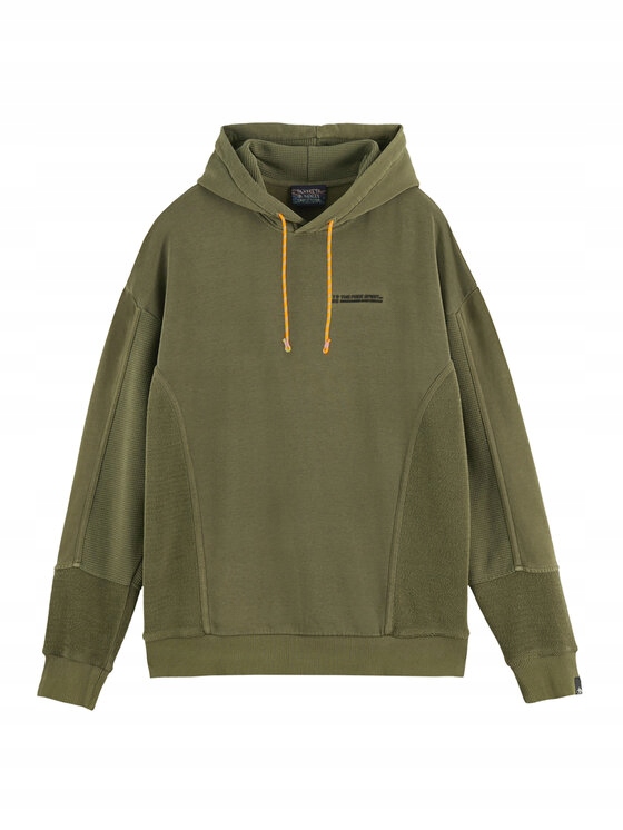 Mikina s kapucí Scotch & Soda L volného střihu Mikina s klokaní kapsou vzorem