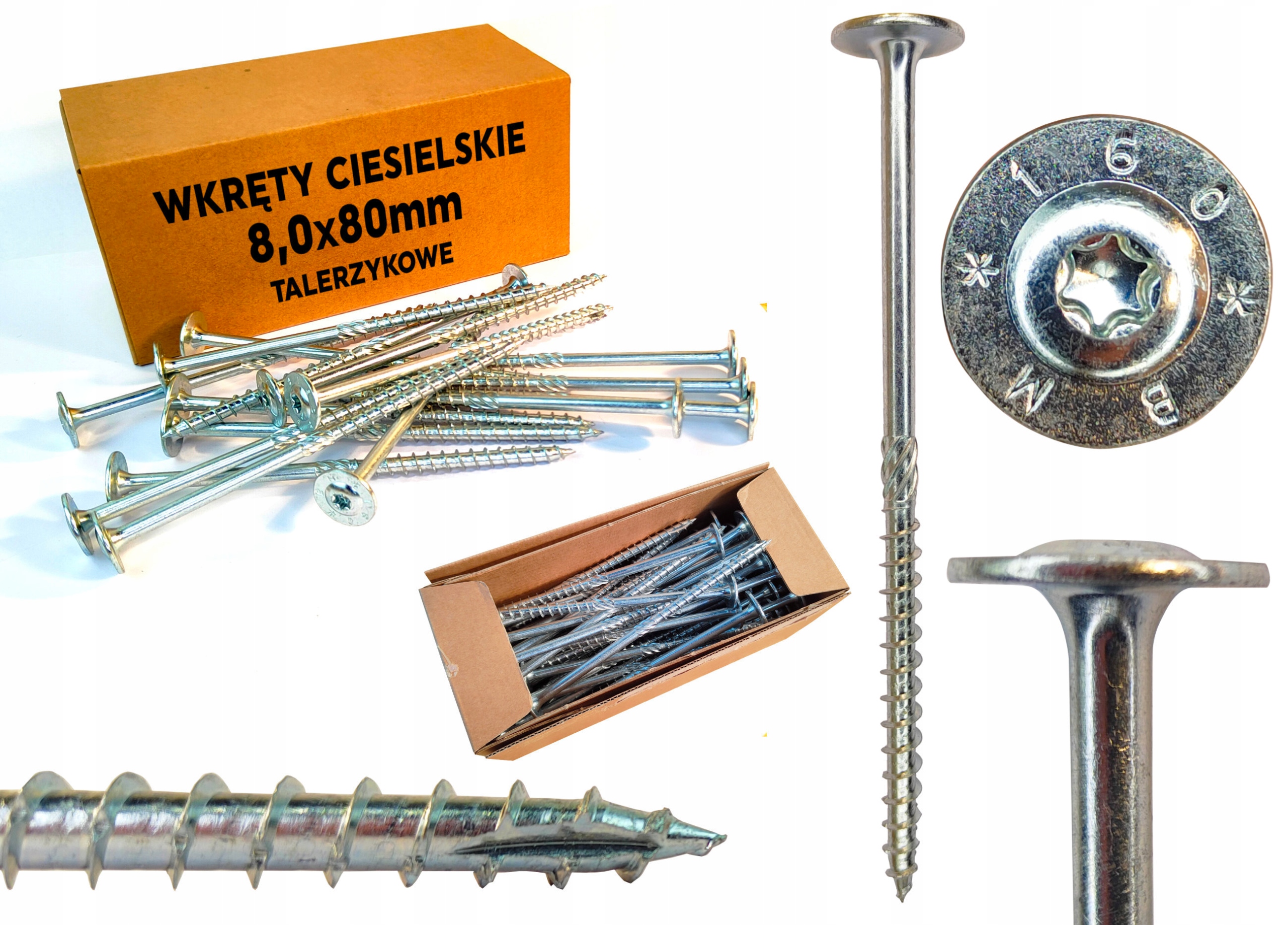 

Wkręty ciesielskie do drewna 8x80 TORX40 50szt