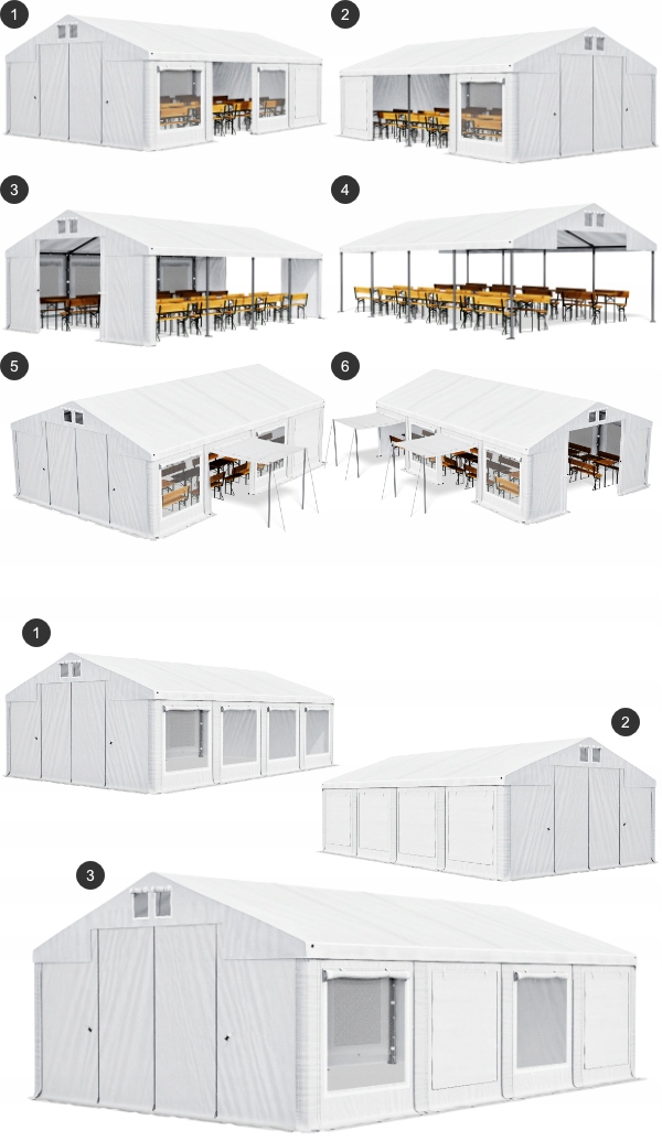 Namioty Imprezowe 4x22m [3m] Handlowe DAS 560 WP Długość 22 m