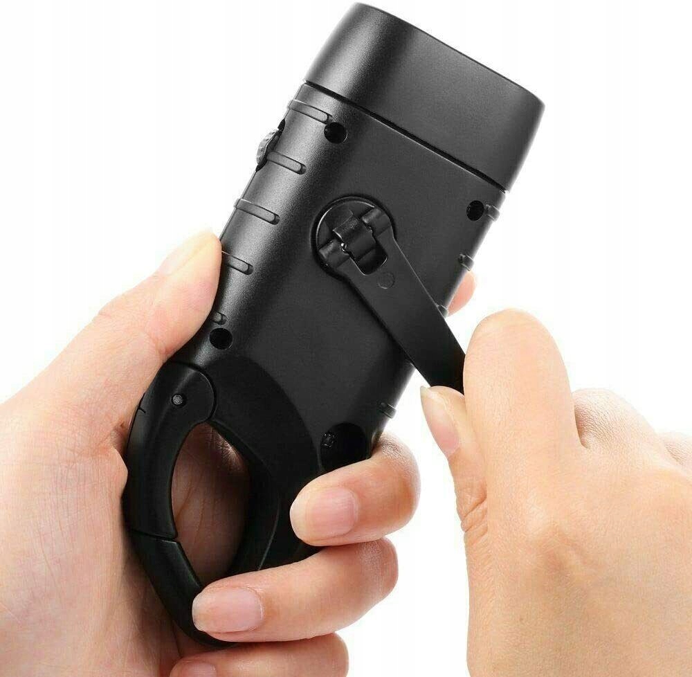 LATARKA LED DYNAMO BATERIA RĘCZNA KORBKĘ SŁONECZNA Zasilanie akumulatorowe