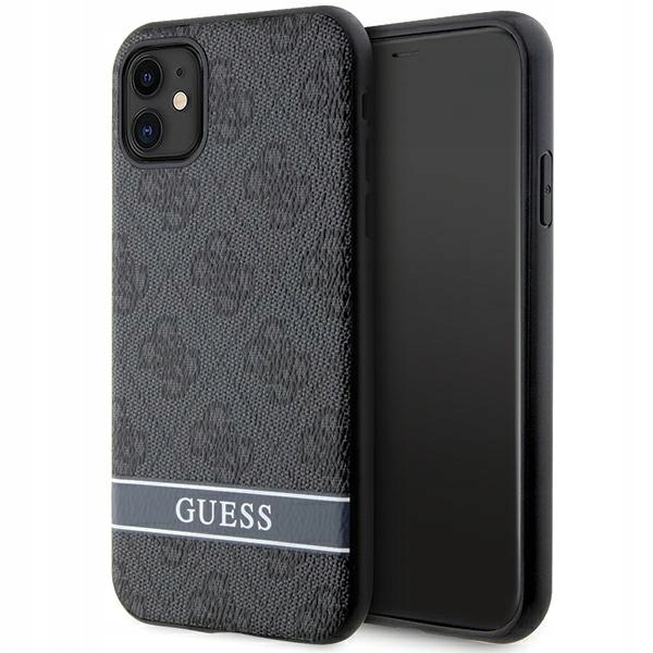 Pouzdro Pro Iphone 11 Xr Guess Šedé 4G Stripe Hardcase