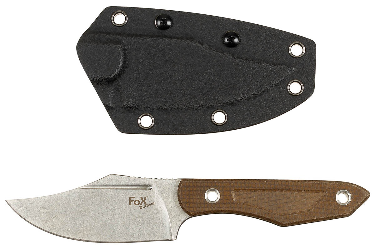 Nůž Bowie full tang ocel 3Cr13MoV rukojeť Micarta Fox Outdoor
