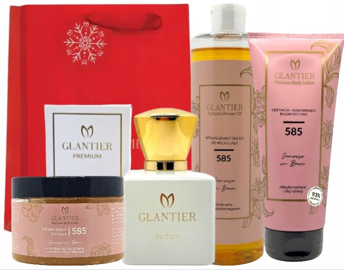 Glantier Sada 585 Exclusive Parfém Premium Peeling Olej Balzámová taška