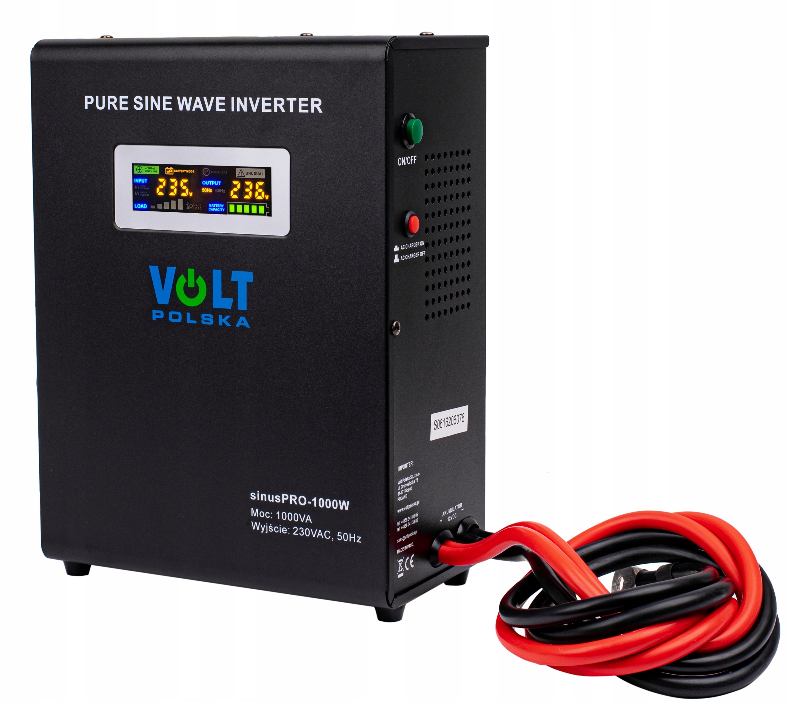 Inwerter Zasilanie Awaryjne 12V Ups Volt Polska Sinus Pro 1000W Do Pieca Co