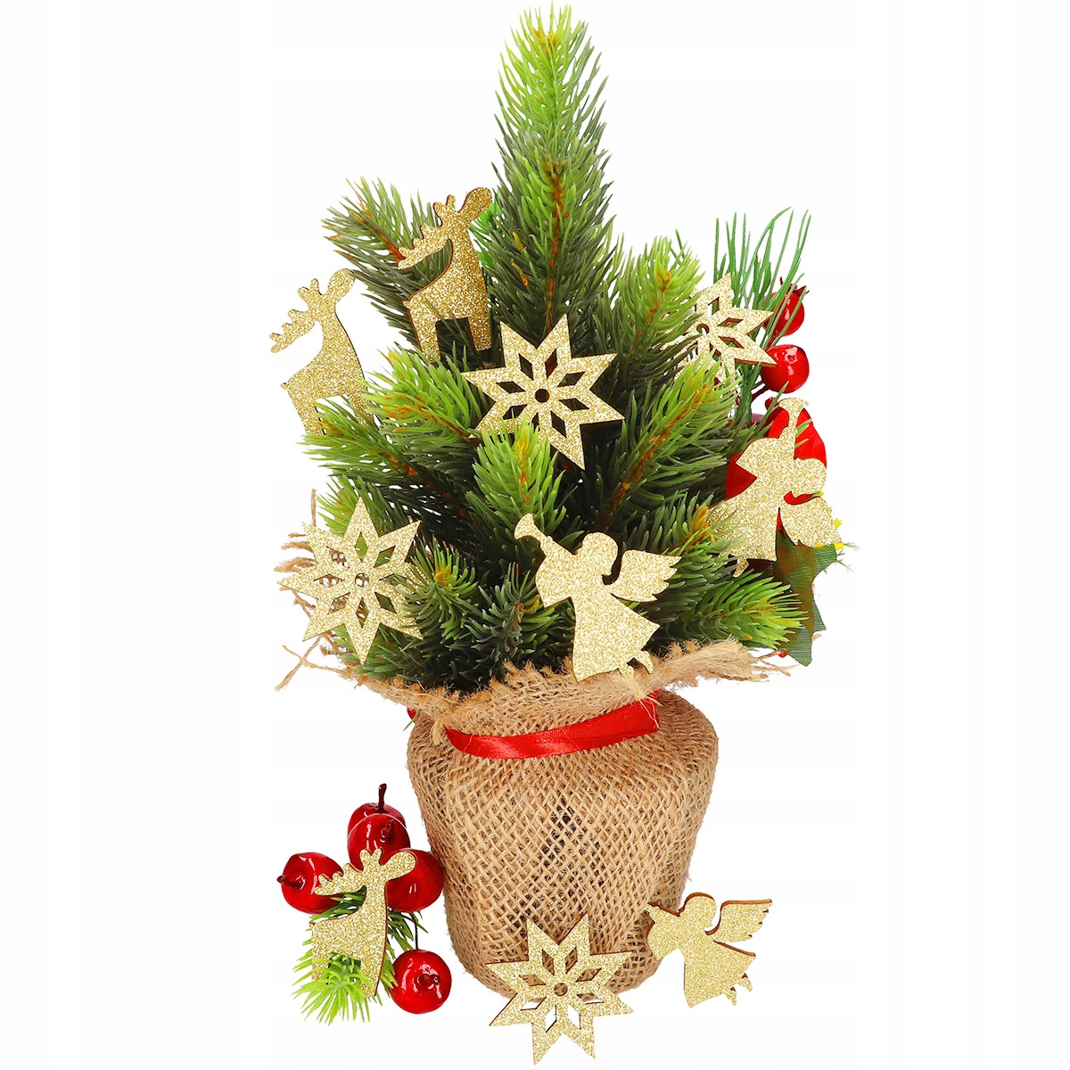 ZŁOTE ANIOŁEK GWIAZDKI BROKATOWE ŚNIEŻYNKI NA STROIK CHOINKĘ DUŻY ZESTAW Liczba sztuk w opakowaniu 12 szt.