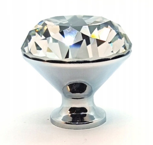 

Uchwyt Meblowy Gałka Kryształ FI40 Piękny Diament