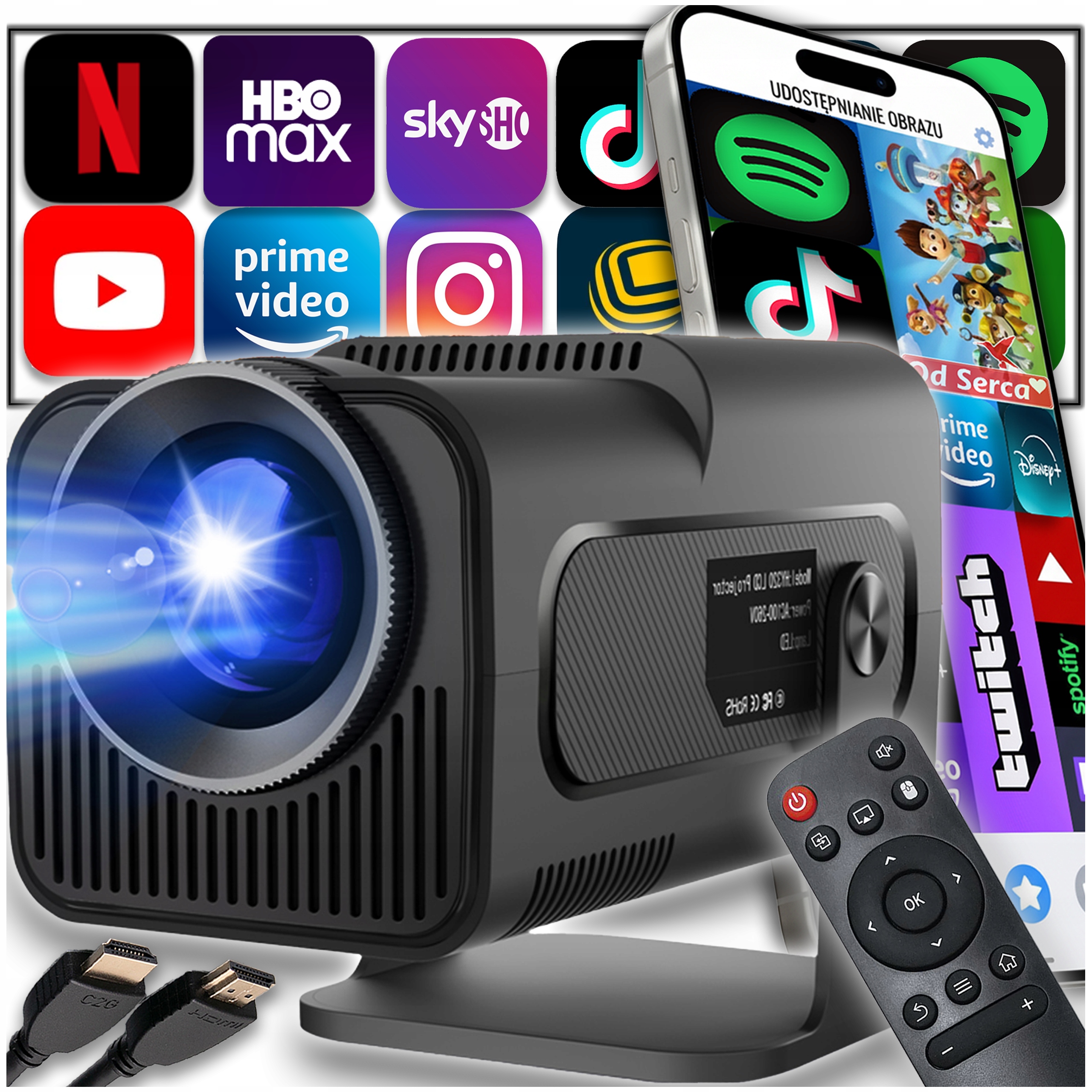 Projektor Filmový Projektor Android 11 Tv Wifi Bluetooth Prenosný 300 Ansi