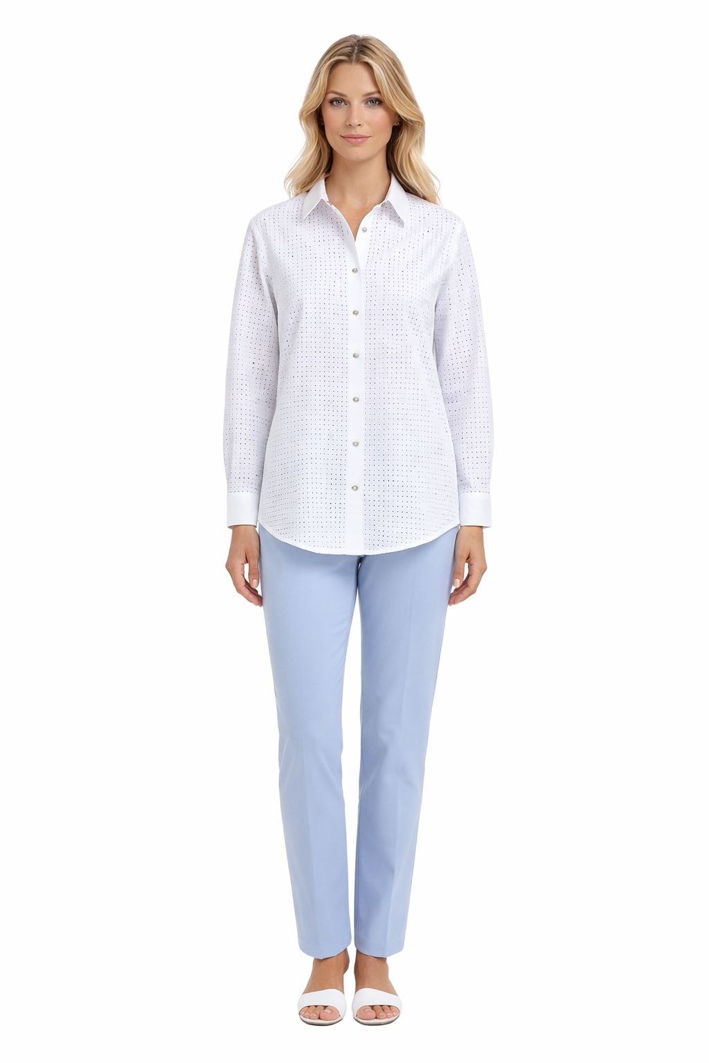 Guess Bílá Dámská Košile S Flitry, Dlouhý Rukáv, Velikost I3C