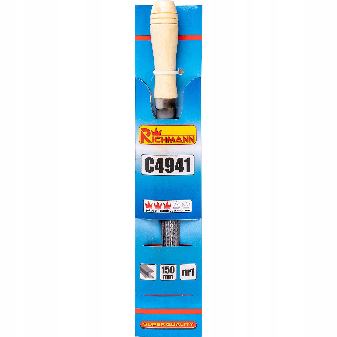 RICHMANN PILNIK PÓŁOKRĄGŁY DO METALU 200MM NR 1 Z RĄCZKĄ C4943