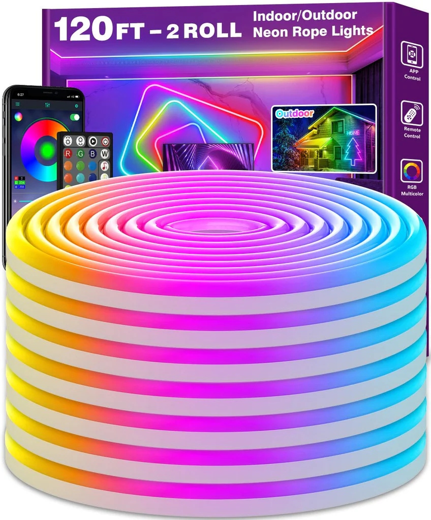 Ailbton 36 m Led pásik s neónovými svetlami Rgb IP65