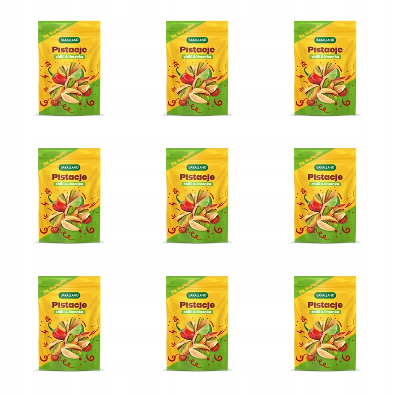 Bakalland Pistacje prażone Chilli&Lime 170g X9