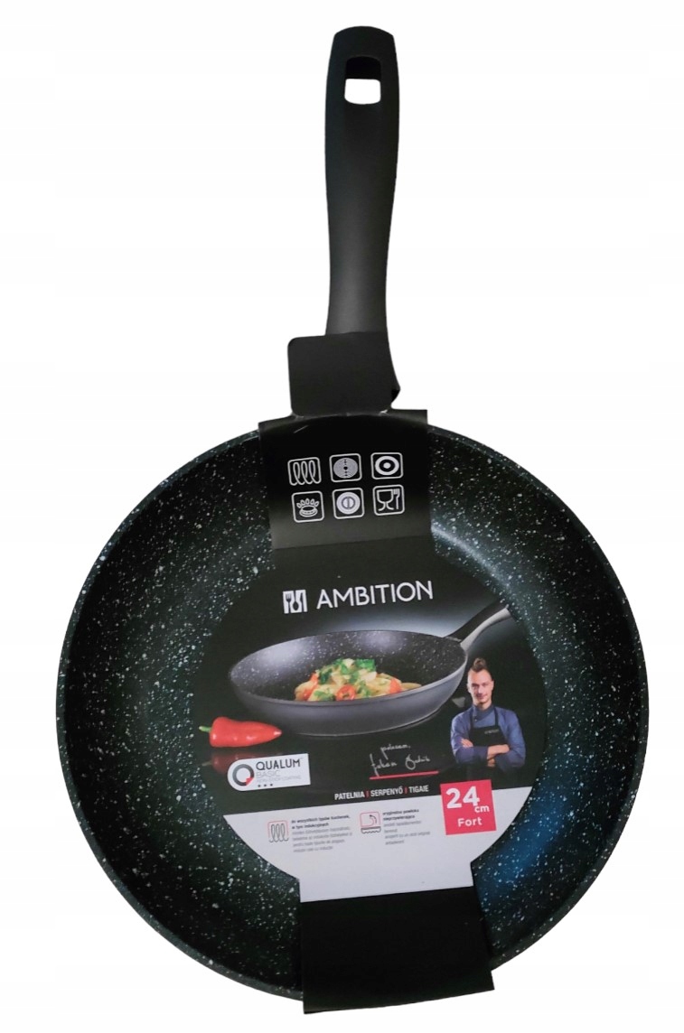 

Patelnia tradycyjna Ambition 24cm nieprzywierająca