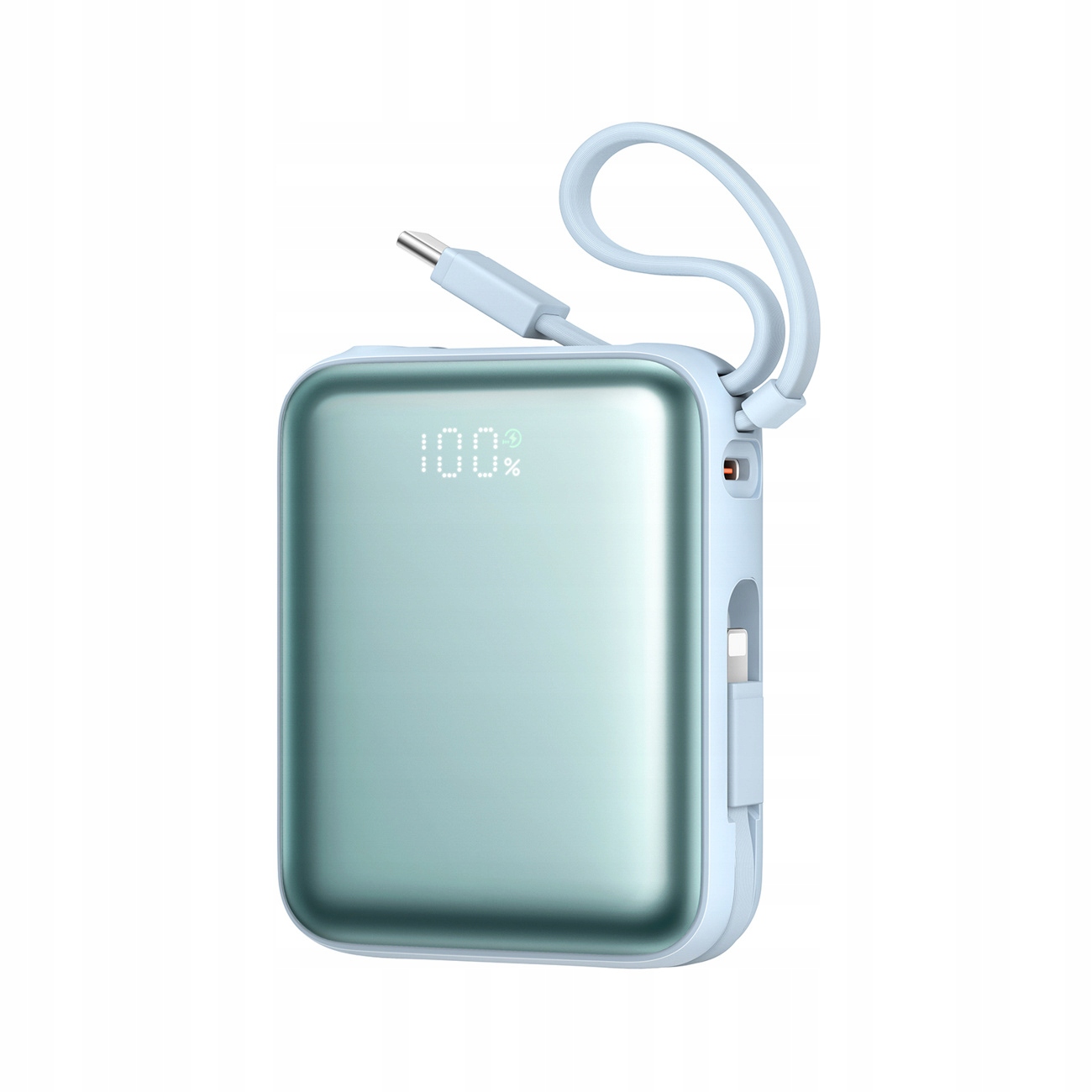 Powerbanka 10000 Mah 22.5 W S Vestavěnými Kabely Modrá