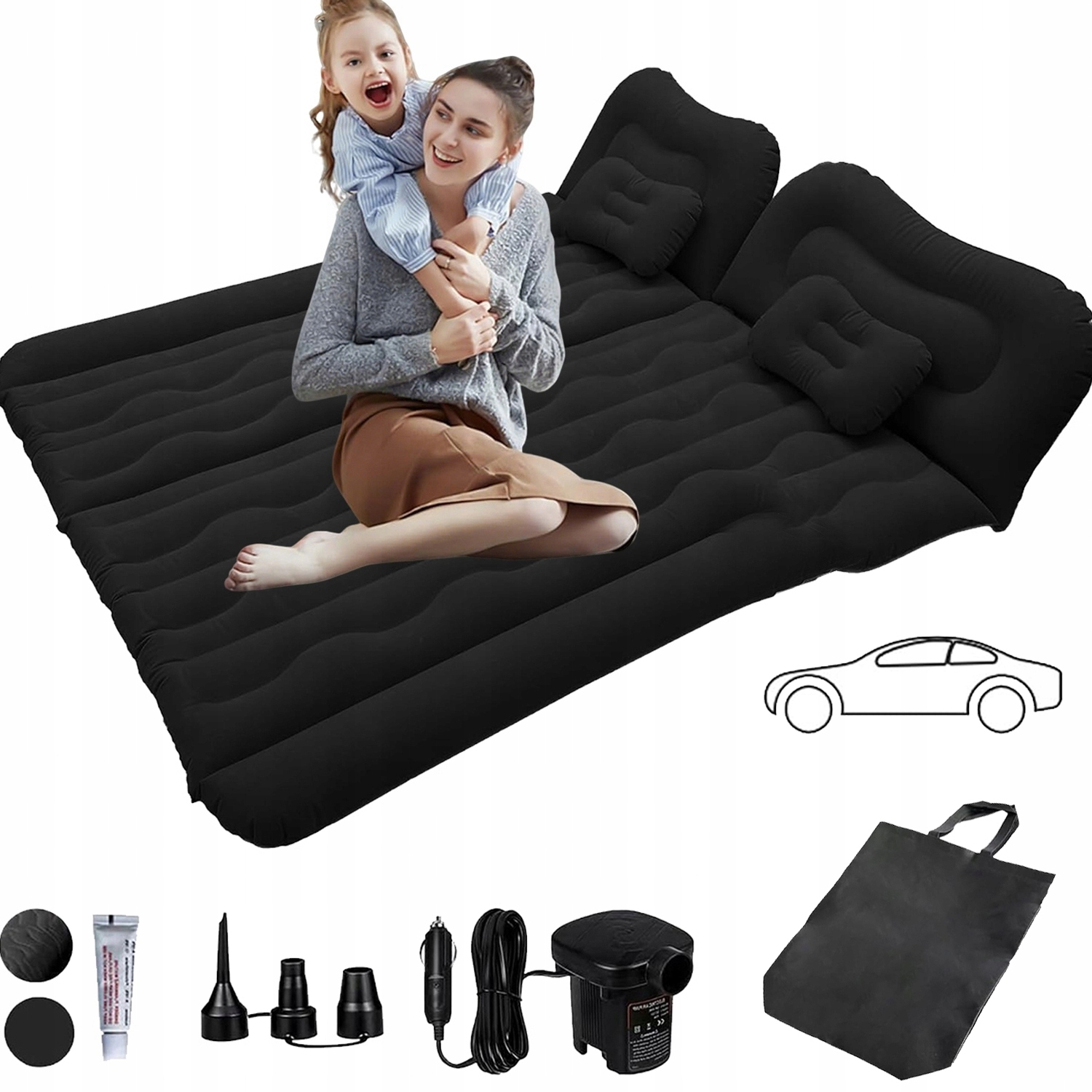 Materac samochodowy w bagażniku kombi suv Z Pompką