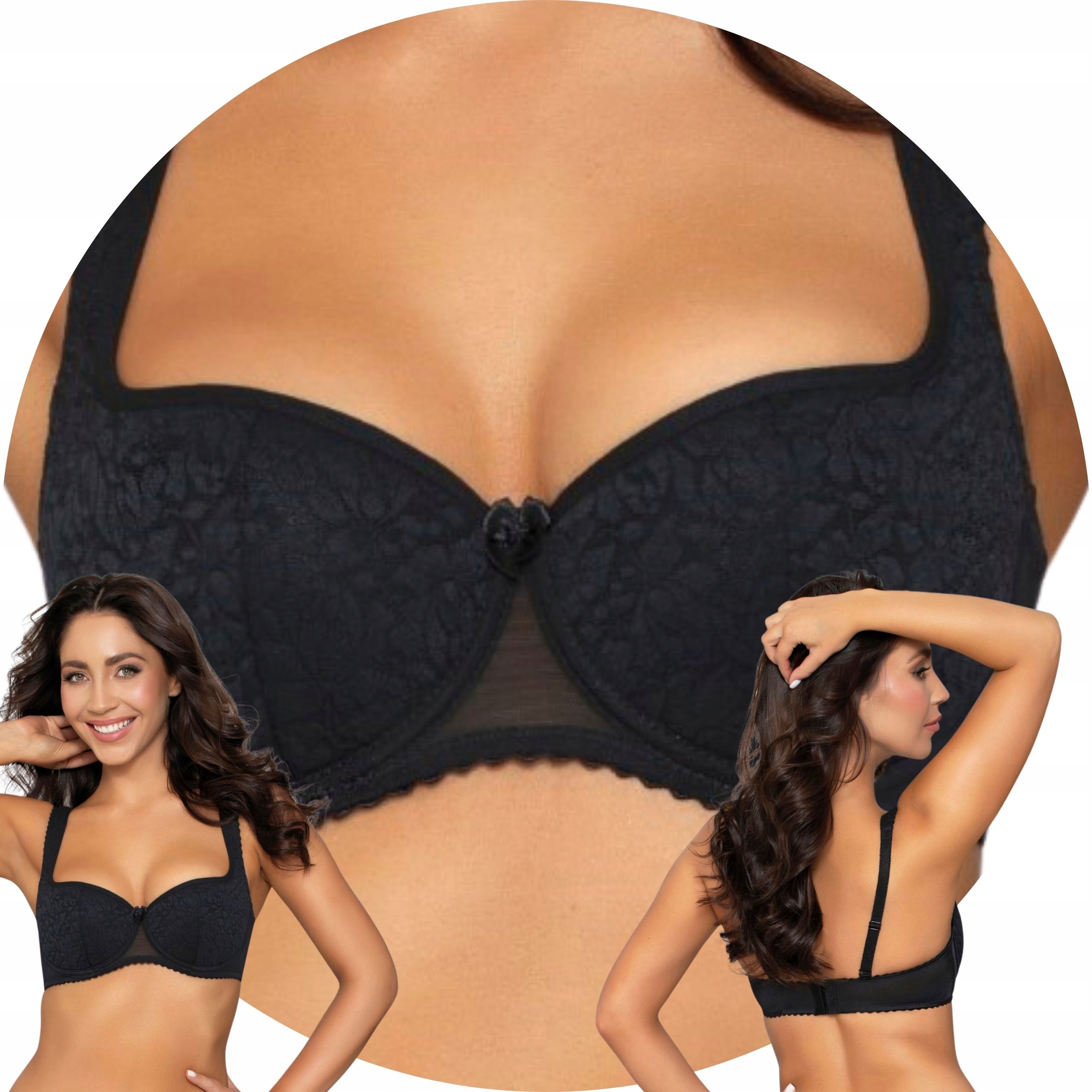 PariPari Sylvie Maxi černá krajka černá Podprsenka 75H Push-up