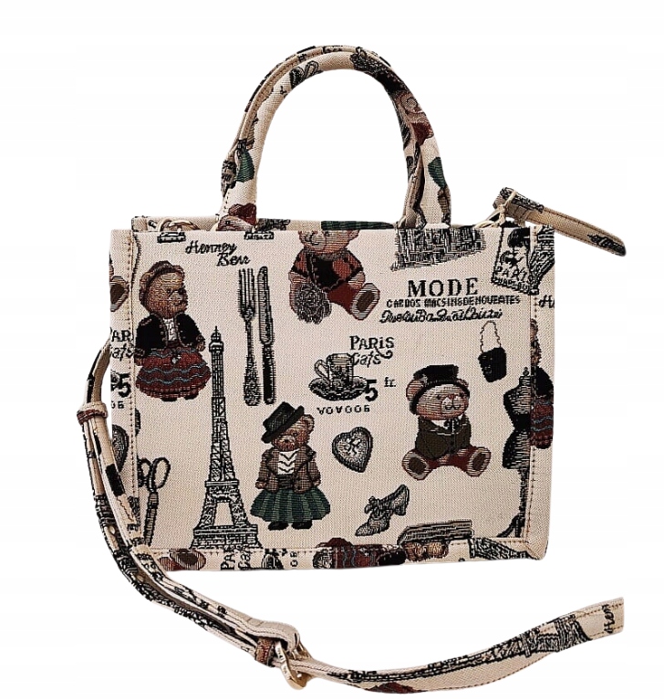 Henney Bear London kabelka mini shopperka kufřík béžová s medvídkem