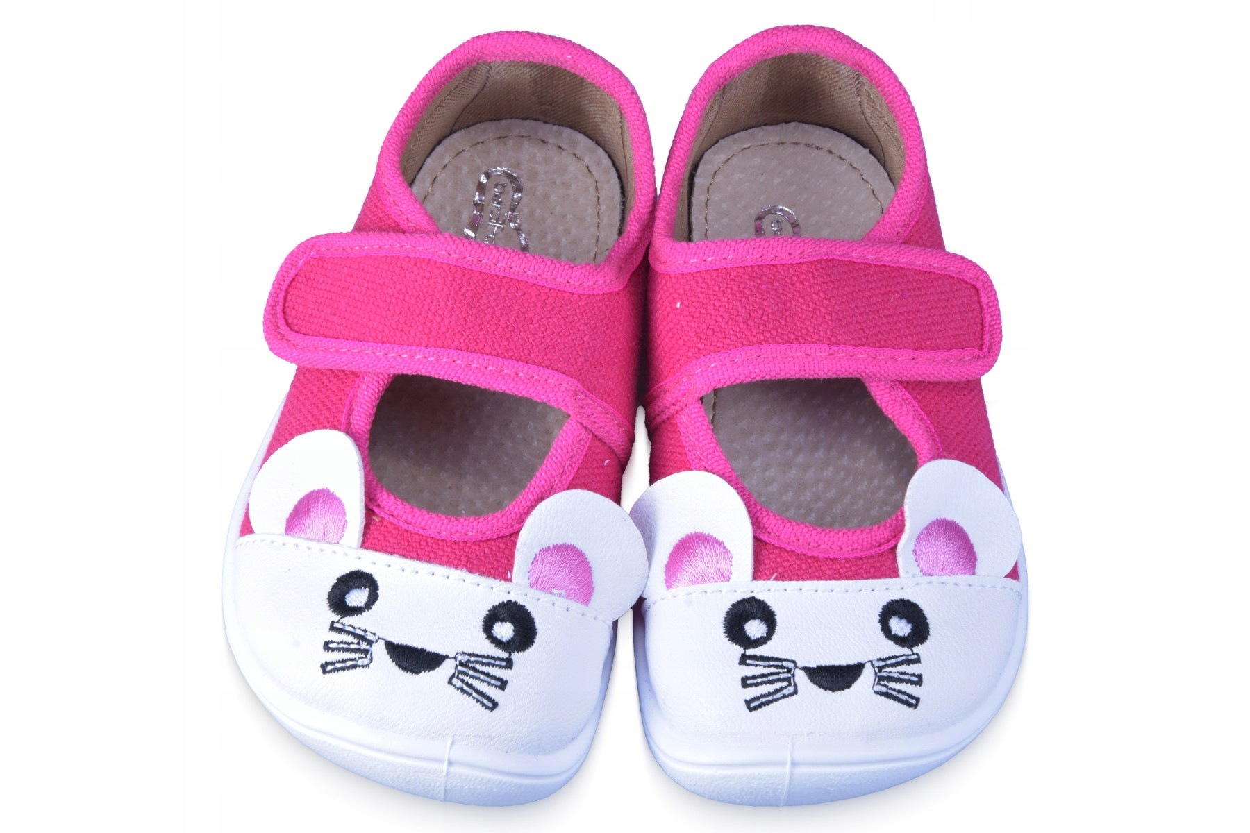 Kapcie Dziecięce Barefoot do Przedszkola dla Dziewczynki na Rzepy 3F 30