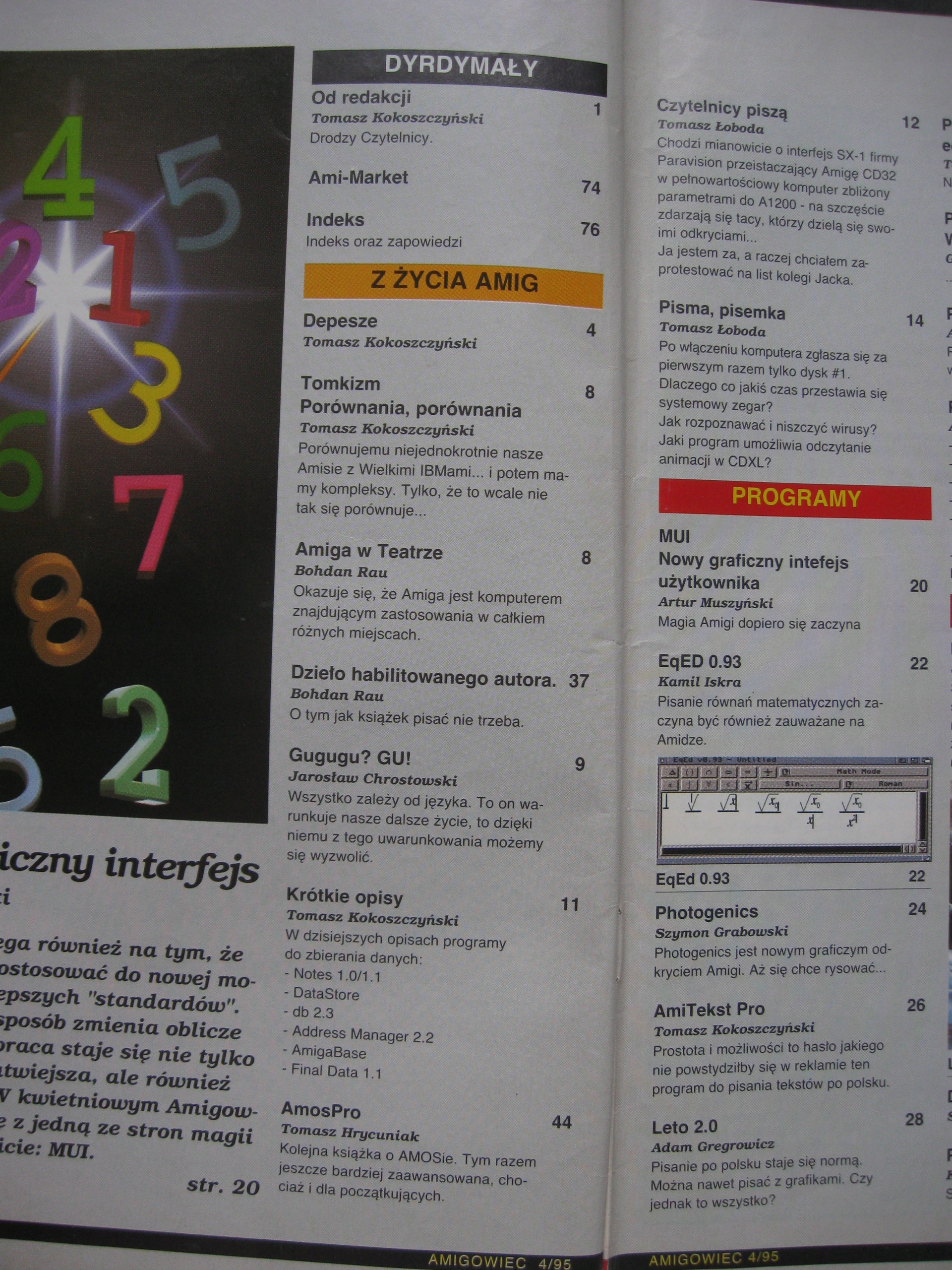 AMIGOWIEC Pismo użytkowników komputerów Amiga 4/95 Wydawnictwo ProScript