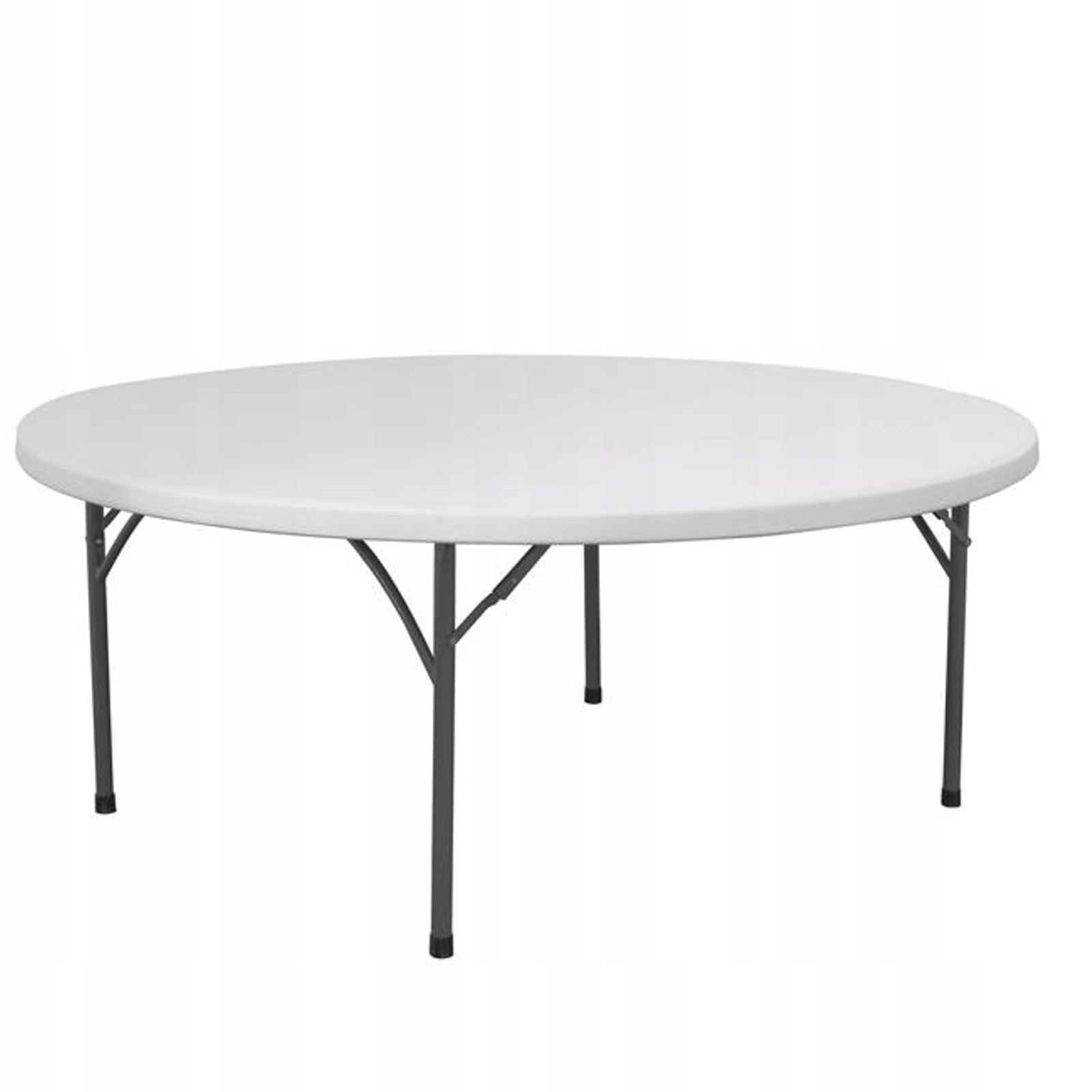 Skladací cateringový stôl, biely, okrúhly, priemer 180 cm, do 250 kg Hendi 810941