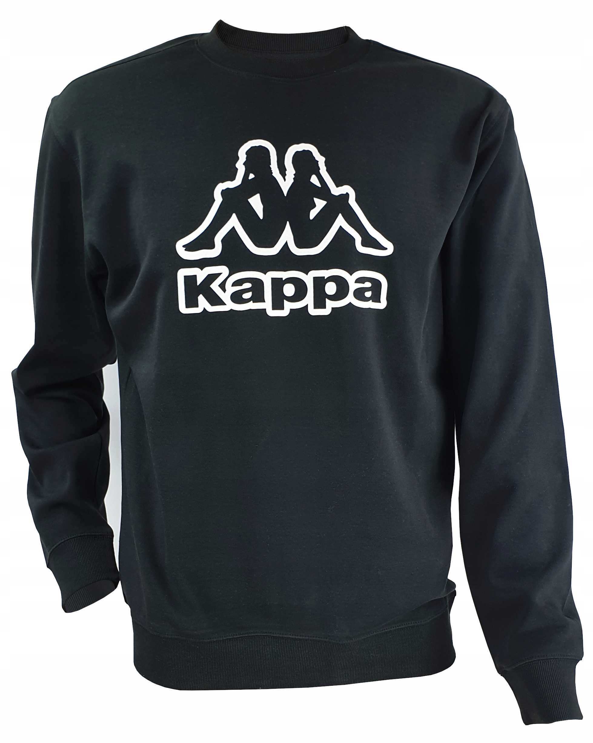 Bluza męska bez kaptura wkładana przez głowę duże logo Kappa Czarna L