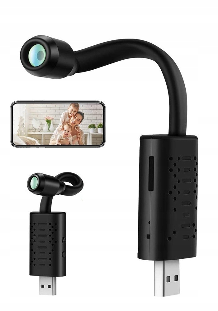 MINI ŠPIONÁŽNÍ USB KAMERA IP WIFI HD SKRYTÁ NÁHLEDOVÁ ŽIVÁ BEZDRÁTOVÁ ...
