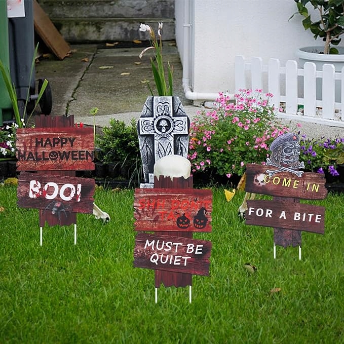 ZESTAW 3 ZNAKÓW DEKORACYJNE NA HALLOWEEN ZNAKI 3 SZT