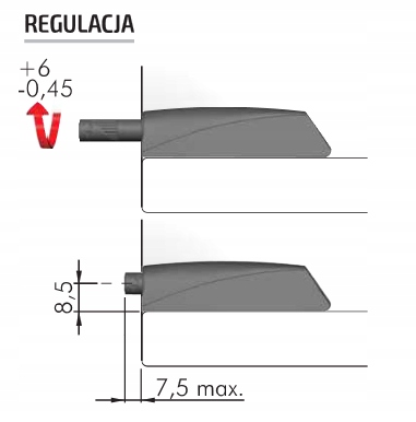 K-PUSH STRONG BIAŁY Z MAGNESEM + ADAPTER ODBOJNIK MAGNETYCZNY - 5 KOMPLETÓW Szerokość produktu 1.2 cm