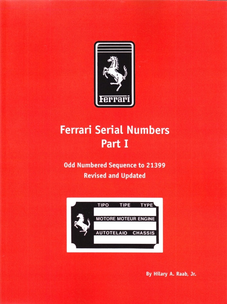 Ferrari modele drogowe (do 1984 r.) numery VIN - rejestr spis wykaz 24h
