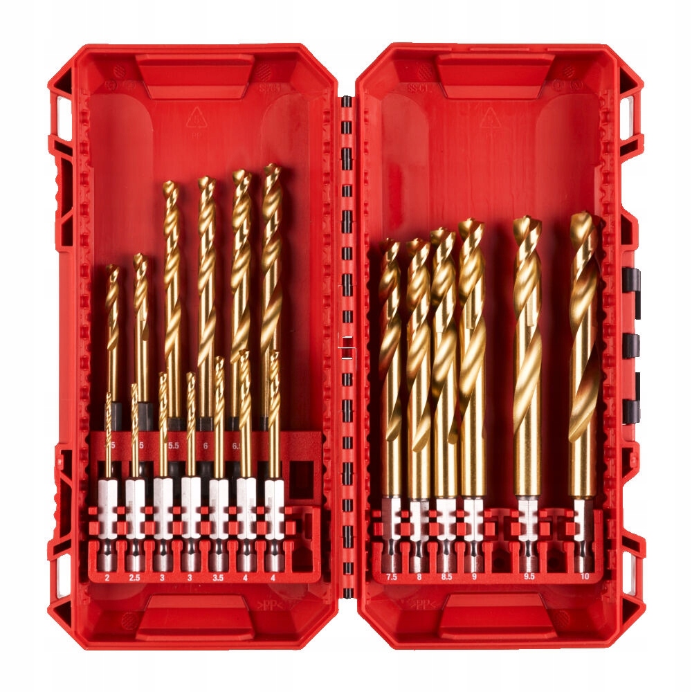 Wiertła do metalu Hss-g Tin Red Hex 2-10 mm (19 szt.) Milwaukee 4932499763